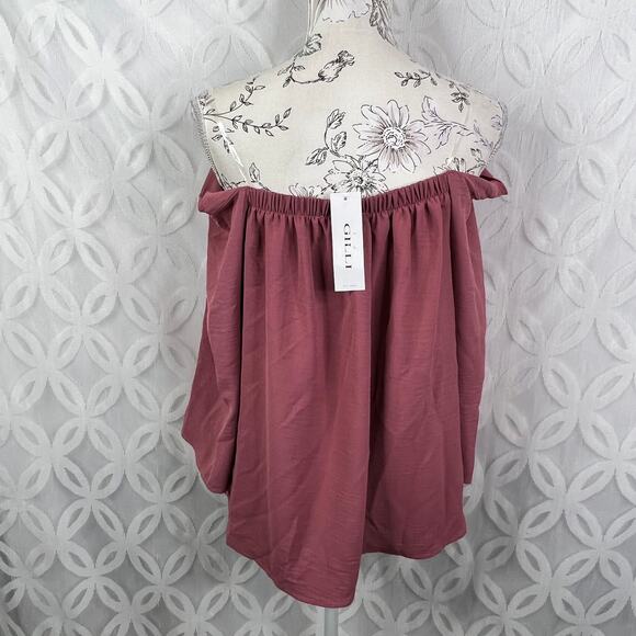 Gilli Pink Mauve Off The Shoulder Blouse Size M NWT - Picture 7 of 9